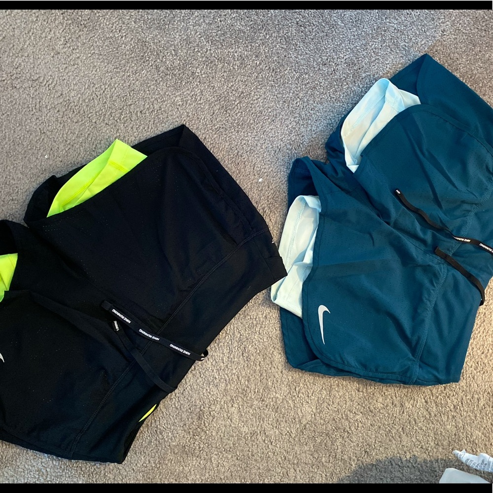 Brand: Nike running shorts with lining 
Size: small
Fit: true to size